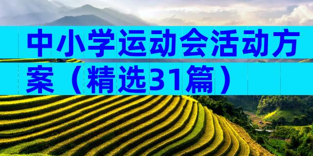中小学运动会活动方案（精选31篇）