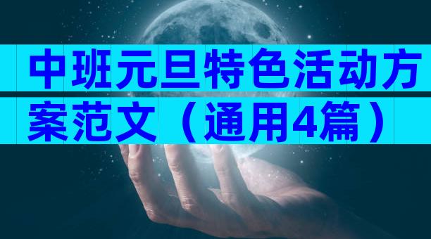 中班元旦特色活动方案范文（通用4篇）