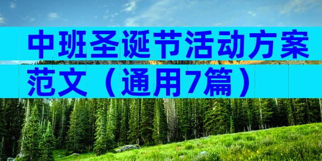 中班圣诞节活动方案范文（通用7篇）