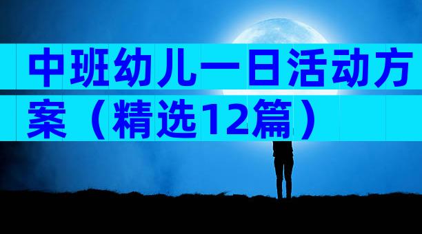 中班幼儿一日活动方案（精选12篇）