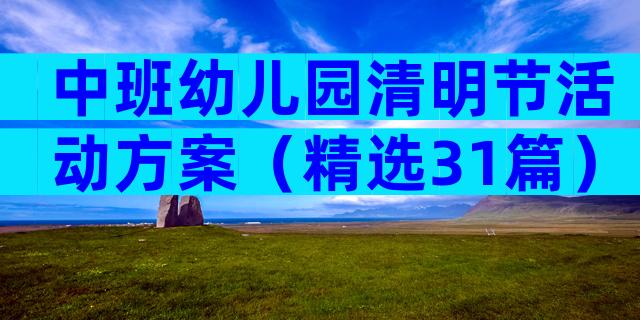 中班幼儿园清明节活动方案（精选31篇）