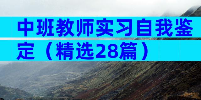 中班教师实习自我鉴定（精选28篇）