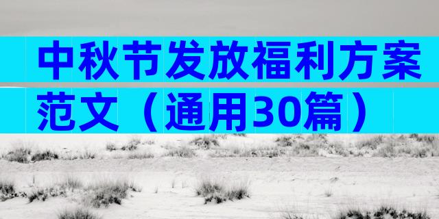 中秋节发放福利方案范文（通用30篇）