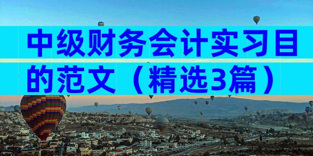 中级财务会计实习目的范文（精选3篇）