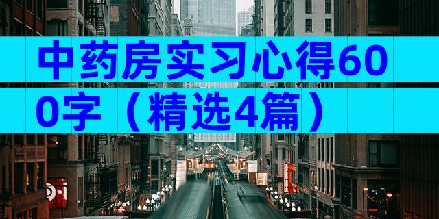 中药房实习心得600字（精选4篇）
