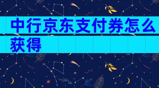 中行京东支付券怎么获得