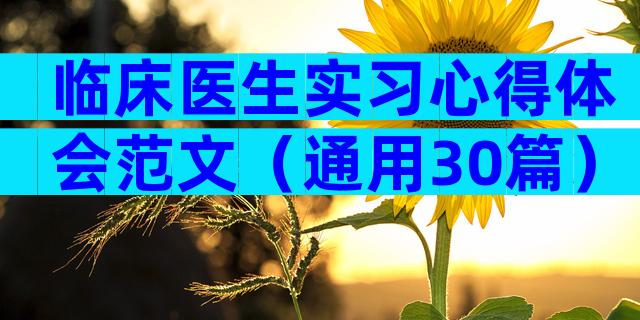 临床医生实习心得体会范文（通用30篇）