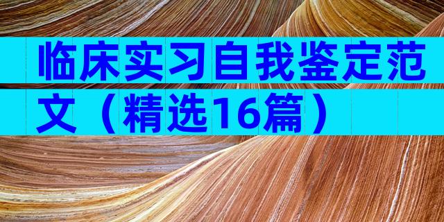 临床实习自我鉴定范文（精选16篇）