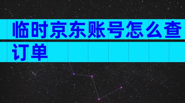临时京东账号怎么查订单