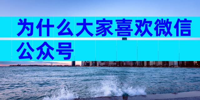 为什么大家喜欢微信公众号