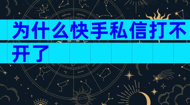 为什么快手私信打不开了