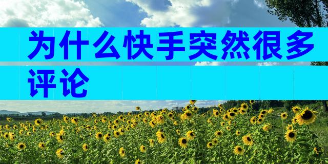 为什么快手突然很多评论