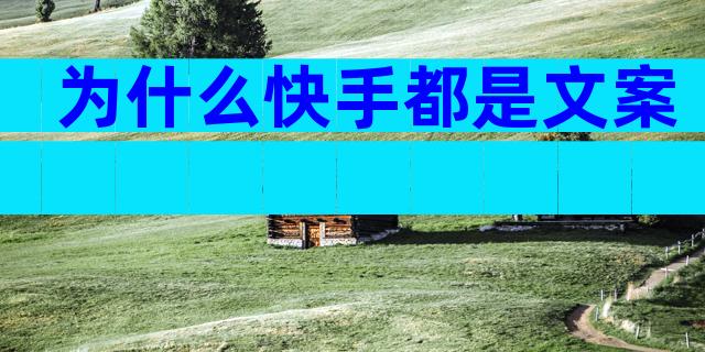 为什么快手都是文案