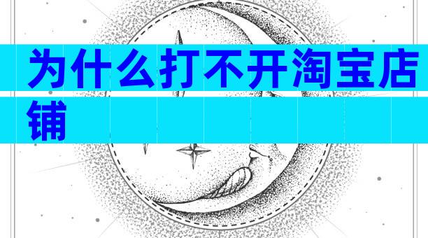 为什么打不开淘宝店铺