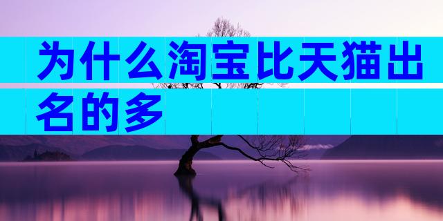 为什么淘宝比天猫出名的多
