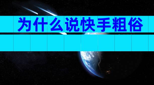 为什么说快手粗俗