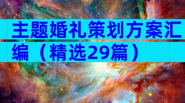 主题婚礼策划方案汇编（精选29篇）