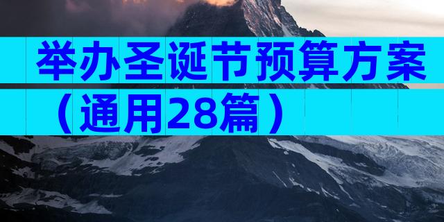 举办圣诞节预算方案（通用28篇）