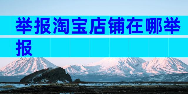 举报淘宝店铺在哪举报
