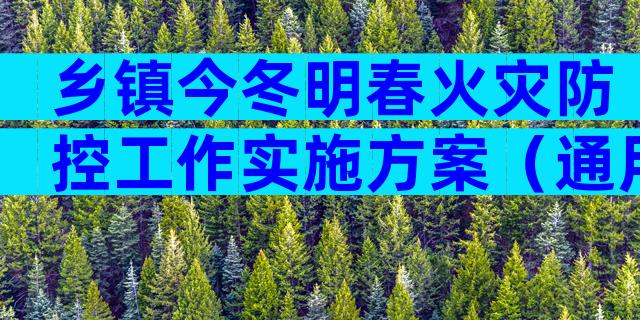 乡镇今冬明春火灾防控工作实施方案（通用28篇）