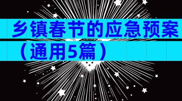 乡镇春节的应急预案（通用5篇）