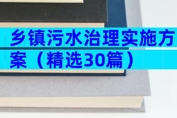 乡镇污水治理实施方案（精选30篇）