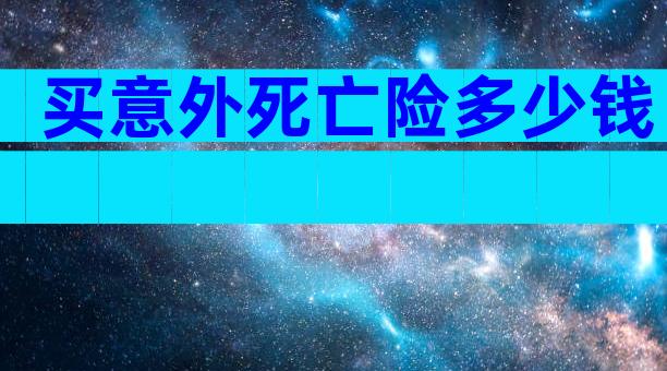 买意外死亡险多少钱