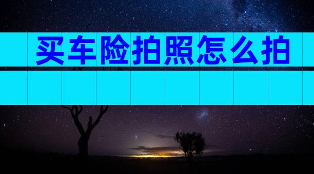 买车险拍照怎么拍