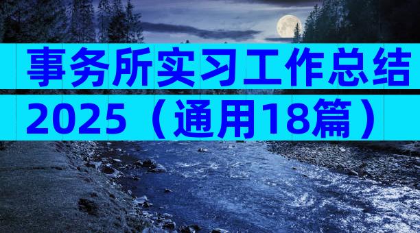 事务所实习工作总结2025（通用18篇）