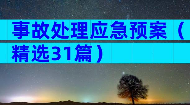 事故处理应急预案（精选31篇）