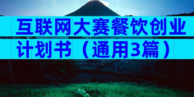 互联网大赛餐饮创业计划书（通用3篇）
