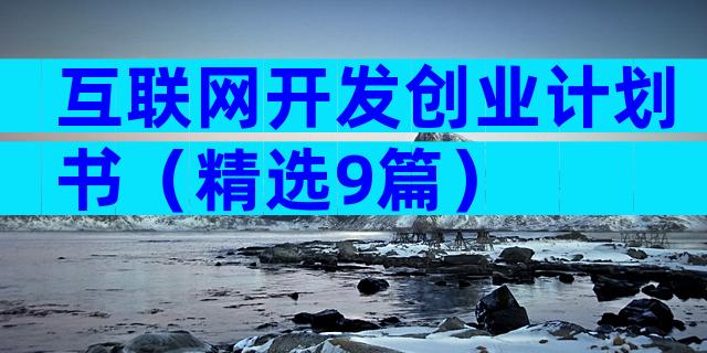 互联网开发创业计划书（精选9篇）