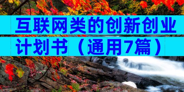 互联网类的创新创业计划书（通用7篇）
