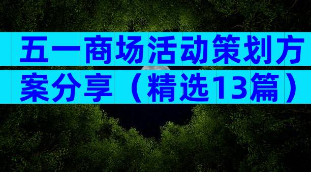 五一商场活动策划方案分享（精选13篇）