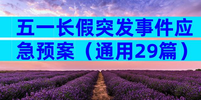 五一长假突发事件应急预案（通用29篇）
