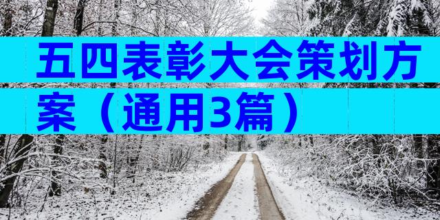 五四表彰大会策划方案（通用3篇）