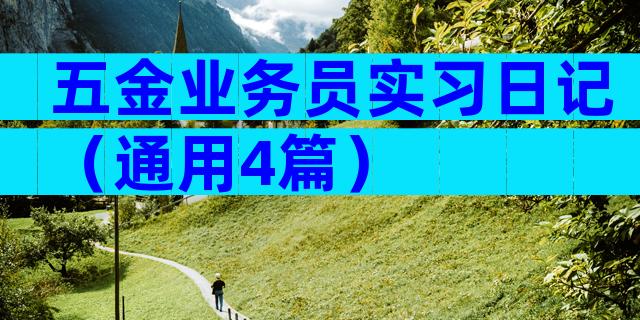 五金业务员实习日记（通用4篇）