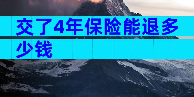 交了4年保险能退多少钱