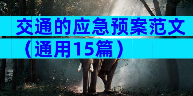交通的应急预案范文（通用15篇）