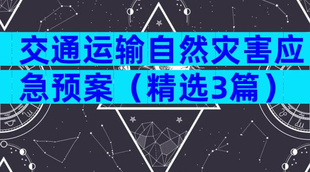 交通运输自然灾害应急预案（精选3篇）