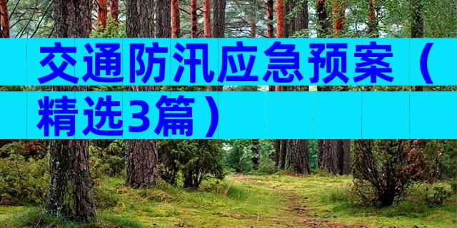 交通防汛应急预案（精选3篇）