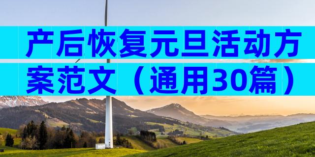 产后恢复元旦活动方案范文（通用30篇）