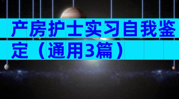 产房护士实习自我鉴定（通用3篇）