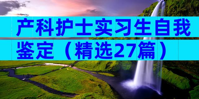 产科护士实习生自我鉴定（精选27篇）