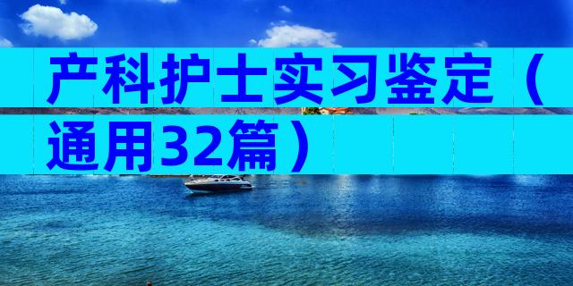 产科护士实习鉴定（通用32篇）