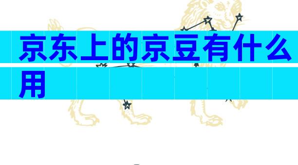 京东上的京豆有什么用