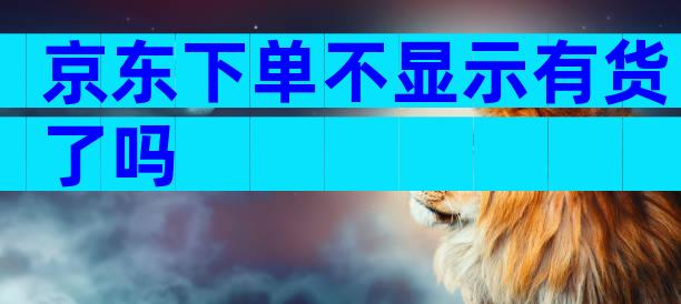 京东下单不显示有货了吗