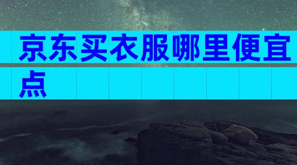 京东买衣服哪里便宜点
