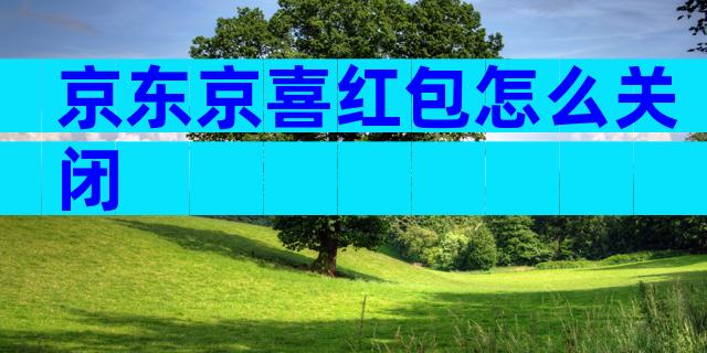 京东京喜红包怎么关闭
