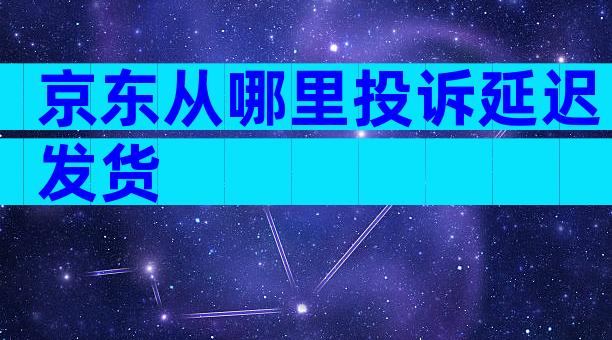 京东从哪里投诉延迟发货